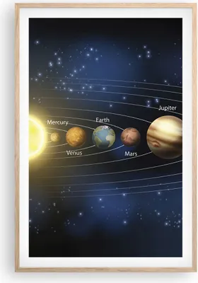 Produktbild von Gerahmtes Poster - Rahmen in heller Eiche - Kosmos Planet - 61x91,5 cm - Wand Bild - Wanddeko - Wandbilder - Kunstposter - Wandposter - Bilderrahmen - Bilder - Kunstdruck - Wandbild - P2NPA61x91-3650