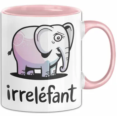 Produktbild von Elefant Tier Tasse Geschenk Lustige Geschenkidee Spruch Irrellefant (Rosa)