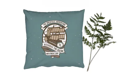 Produktbild von MuchoWow® Zierkissen Sofakissen Wohnzimmer Dekokissen 45x45 cm Boot - Segel - Vintage - Schlafpolster - Polster für das Sofa