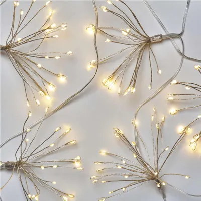 LED Lichterkette – leuchtende Büschel, nano, 2,35 m, Innen, warm-weiß, Timer
