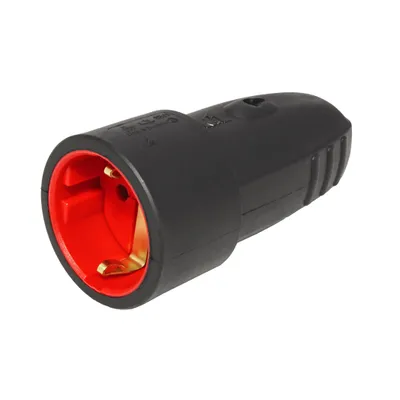 Obrázek produktu pro BACHMANN Konektor síťový 250V/16A, samice (zásuvka), CEE 7/3, na kabel, černý (913.174) (19.07.3769)