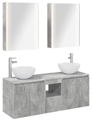Produktbild von vidaXL Badezimmerschrank-Set 5 stk. Betongrau Holzwerkstoff