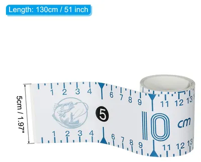 Produktbild von Selbstklebendes Fischlineal 130 cm Fischma?band Aufkleber Band Wasserdicht fš¹r Angeln Boot Kajak Werkbank Wei?