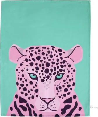 Produktbild von Geschirrtuch "Leopard türkis/pink"
