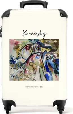 Produktbild von NoBoringSuitcases.com® Koffer Handgepäck Trolley Rollkoffer Kleine Reisekoffer mit 4 Rollen - Kunst - Moderne - Kandinsky - Alte Meister - Cabin Size < 55x40x23 cm & 55x40x20 cm - Fotokoffer - Kabinenkoffer - BoardgepäckHandgepäck Koffer 55x35x20 cm, 36L,