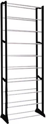 A tall, multi-tiered shoe rack.