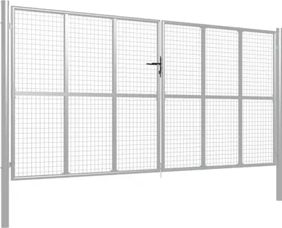 Obrázok produktu pre vidaXL Pozinkovaná oceľová záhradná brána 400 x 200 cm strieborná