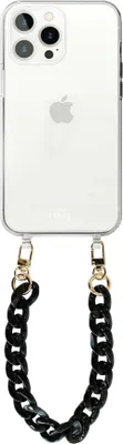 Produktbild von Marble Black Transparant Cord Hülle - Short Cord  - Kompatibel mit iPhone 13 Pro