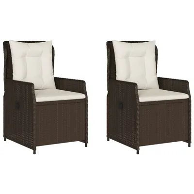 Produktbild von vidaXL Gartensessel 2 Stk. Verstellbar Braun Poly Rattan