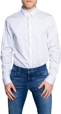 Produktbild von Armani Exchange Herrenhemd Weiß 97/3 Baumwolle/Elasthan : Größe - L Größe: L