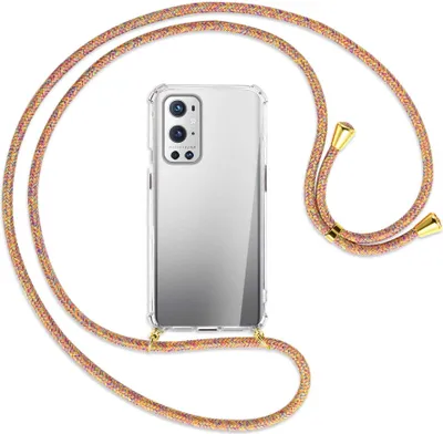 Produktbild von Handykette Backcover-Schutzhülle mit Band (Metall goldfarben) für OnePlus 9 - Rainbow