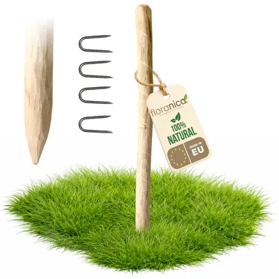 Produktbild von Floranica Zaunpfosten aus Haselnuss Höhe 90 cm Holzpfosten für Staketenzaun Kastanienzaun Holzpfähle Baumstütze Baumpfahl Stützpfosten
