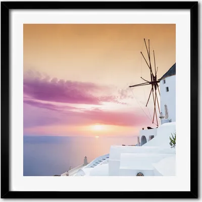 Produktbild von Bild - 50 cm x 50 cm - MDF - Rahmen, Wandkunst - Santorini Griechenland
