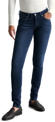 Productafbeelding van Marc O'Polo dames jeans, slim fit, met stretch, blauw (donkerblauw M)