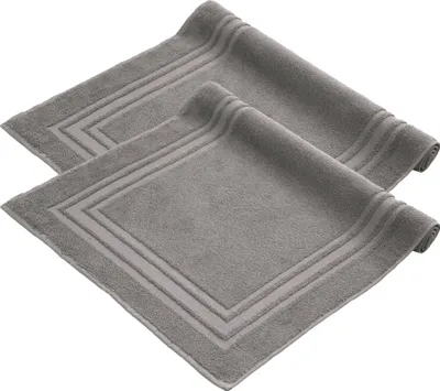 Produktbild von Komfortec Badvorleger Set 2 Teilig, Frottee Duschvorleger, Waschbar Duschmatte & Badteppich, 600 g/m² &100% Baumwolle, Saugfähig & Schnelltrocknend, 50 x 70 cm, Anhtrazit