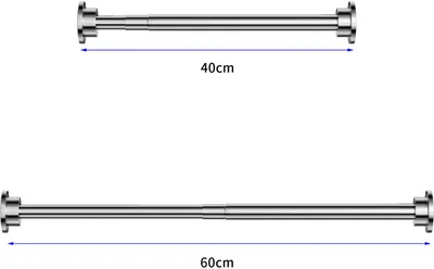 Produktbild von Duschvorhangstange Teleskop Klemm Vorhang Kleider Stange Duschvorhang Ständer Stange Edelstahl 40-60cm