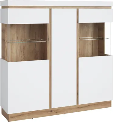 Produktbild von Highboard - 167 x 164 cm - 3 Türen - Alpinweiß - Evoke Eiche Nachbildung