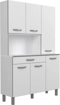 Image de Buffet OSLO 120 cm, 1 Tiroir, 6 Portes, 120 x 40 x 185 cm, Blanc