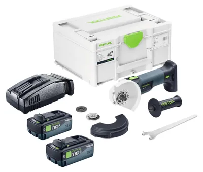 Produktbild von Festool AGC 18-125 EB-Basic Akku Winkelschleifer 18 V 125 mm Brushless + 2x Akku 8,0 Ah + Schnellladegerät + Systainer