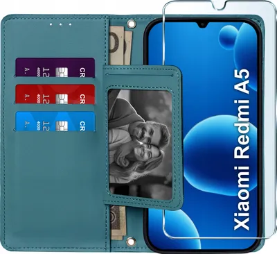 Produktbild von Klapphülle für Xiaomi Redmi A5 mit Magnetverschluss + 9H-Glas