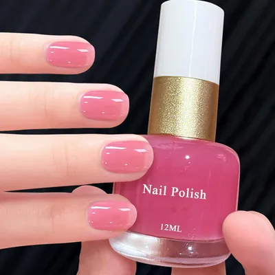 Immagine prodotto di Smalto per unghie rosa a base d'acqua, non tossico, ad asciugatura rapida, color nude rosa, 12 ml