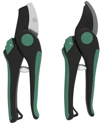 Immagine prodotto di Set di attrezzi da giardino - Utensili in metallo - 2 pezzi, con forbici da giardino - Verde e nero