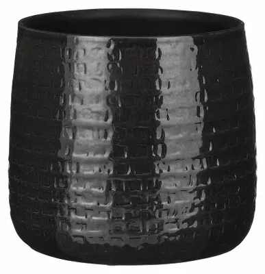 Produktbild von Mica Decorations Pflanzentopf/Blumentopf - Keramik schwarz - D24/H21 cm