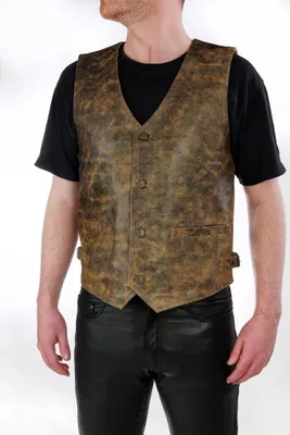 Produktbild von Herren Lederweste, Lederkutte "Manfred" Rind Nappa – antik / L