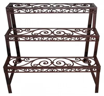 Image de Étagère rectangulaire de jardin - Escalier 3 niveaux 78,5 x 49 x H 65,5 cm - Fonte