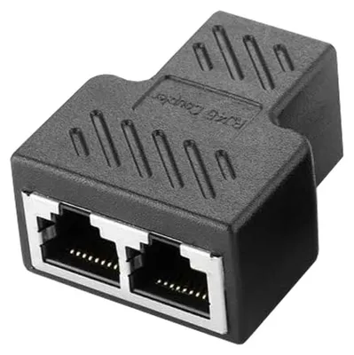 Productafbeelding van Ethernet-splitteradapter, 1 tot 2 RJ45 Y-splitter, CAT 5/CAT 6 LAN