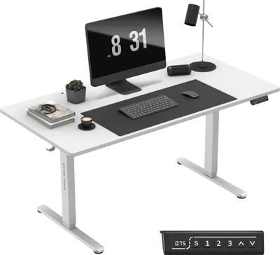 Produktbild von MARK ADLER Leader 7.6 | Höhenverstellbarer Schreibtisch Stehpult | 3 Memory-Steuerung | Touchscreen | Kabeldurchführung | 160x80cm | Weiß