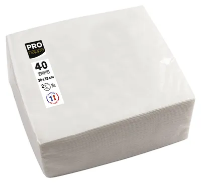 Produktbild von PRONAPPE SV623801I, Weiß, Quadratisch, 380 mm, 380 mm, 203 g, 40 Stück(e)