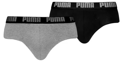 Produktbild von Puma Everyday Brief Men Herren Unterhose Pant Unterwäsche 2er Pack  , Farbe:008 - Dark Grey Melange / Black, Bekleidungsgröße:M
