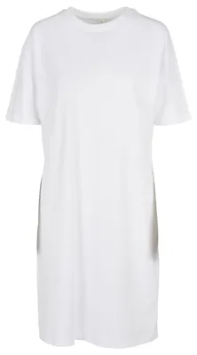 Produktbild von Build Your Brand - T-Shirt-Kleid für Damen, Schlitzsaum, Baumwolle aus biologischem Anbau, Übergroß TN2814 (XL) (Weiß)