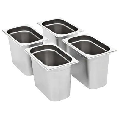Immagine prodotto di vidaXL Contenitori Gastronorm, 4 pezzi, GN 1/4, 200 mm, acciaio inossidabile