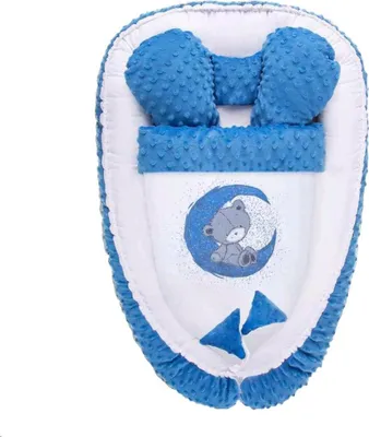 Image de Nid d'ange Ourson en minky Belisima bleu