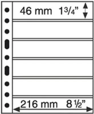 A diagram showing the dimensions of a page protector with multiple rows for storing items.