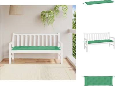 Obrázok produktu pre vidaXL Vankúš na záhradnú lavičku zelený 150x50x7 cm Oxford látka - Vankúš na sedenie