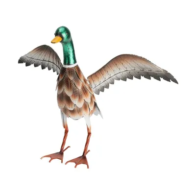 Produktbild von Progarden | Gartendeko - Dekoobjekt - Garten Skulptur - aus Metall - 40 x 41 x 35 cm - bunt - Standdeko - Ente - Dekorativ