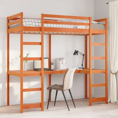 Produktbild von Maison Exclusive - Hochbett ohne Matratze Wachsbraun 80x200 cm Massivholz Kiefer