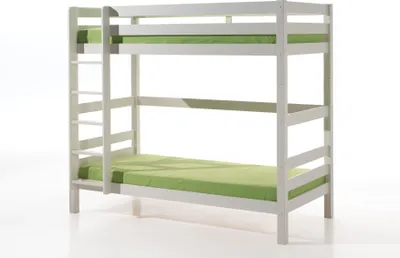 Produktbild von Vipack Etagen-Hochbett Pino - Kiefer massiv weiß lackiert, Maße: 210 cm x 182 cm x 105 cm; PISBOL14