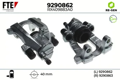 Produktbild von FTE Bremssattel Hinten Links passend für MERCEDES-BENZ M-Klasse (W164) Ø40mm Grau 9290862