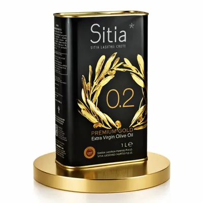 Zdjęcie produktu dla Grecka oliwa z oliwek Extra Virgin1 L Sitia pierwsze tłoczenie kwasowość 0,2%