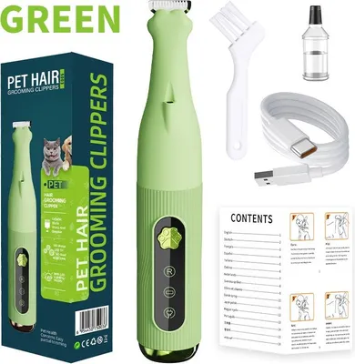 Produktbild von INF Elektrischer Pfotentrimmer für Hunde und Katzen mit LED-Licht, Mehrfachverwendung Grün