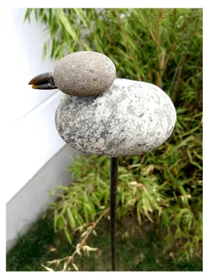 Produktbild von Gartenstecker aus Edelrost - Gartenskulptur aus Stein