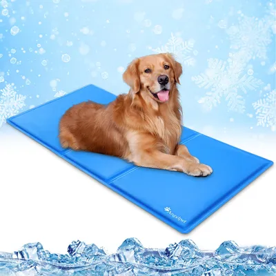 Kühlmatte für Hund & Katze, L 90x50 cm, selbstkühlend, blau