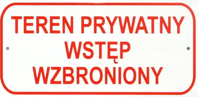 Obrázek produktu pro Tablica Mała 10*20Cm Teren Prywatny Wstęp Wzbroniony