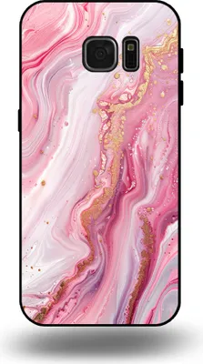 Produktbild von Smartphonica Handytasche passend für Samsung Galaxy S7 Edge mit Marmordruck - TPU Rückseitenschutzhülle Marmordesign - Pink