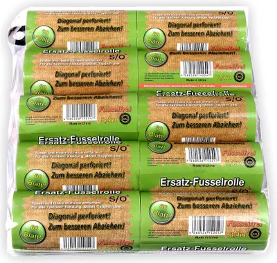 Produktbild von Schramm® 10 Stück Fusselrollen 2 Abroller inkl. 10 Rollen a 60 Blatt Fusselroller schwarzer Kunstoff Fussel Dreck Schmutz Staub Rolle Rollen Bürste Bürsten 10er Pack
