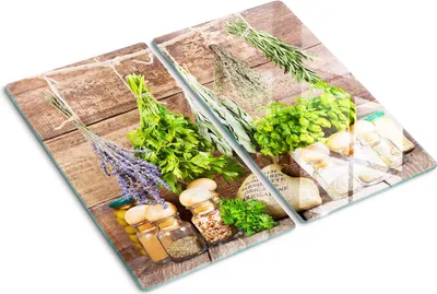 Obrázek produktu pro Kryt varné desky – Kryt na indukční desku – Ochranná skleněná deska – 2x30x52 cm– Skleněné ochranné desky na sporák –Tvrzené sklo –Bylinný provázek